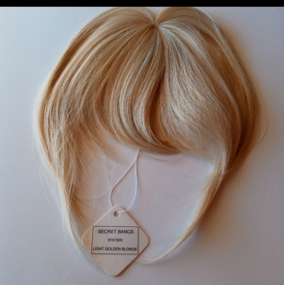 New Light Golden Blonde hair bangs extensions - could be used as front topper